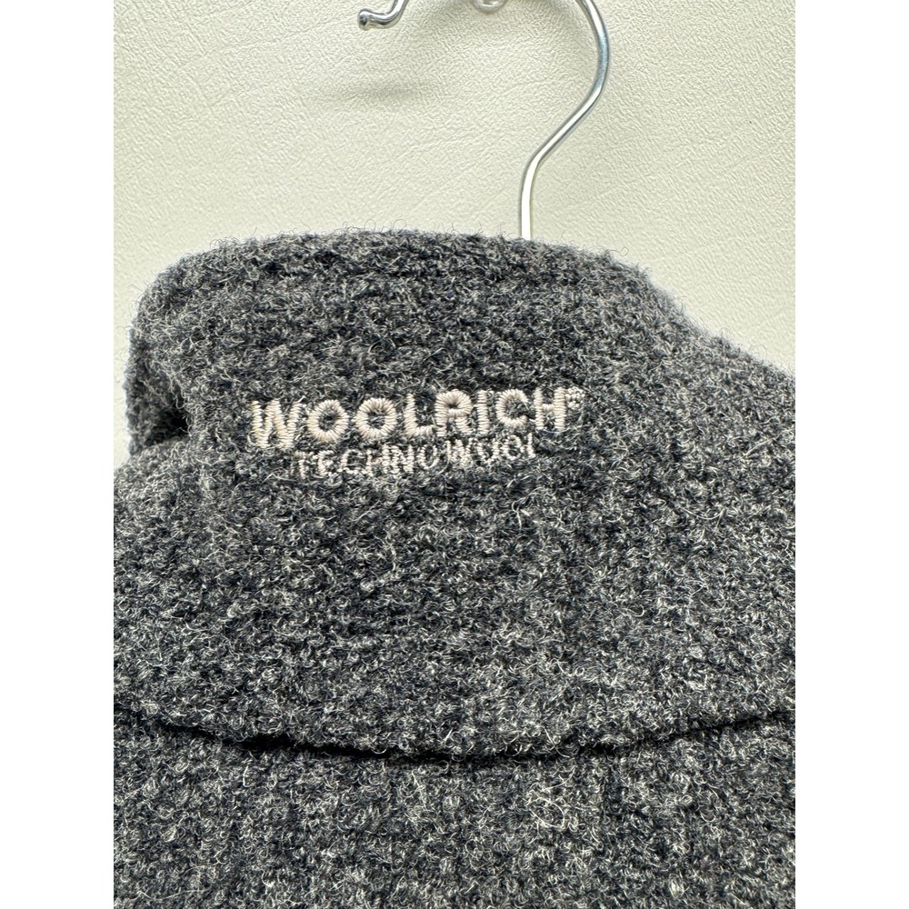 Woolrich TechnoWool Vest Womens S Dark Gray Full Zip Sleeveless Knit Stripe Trim - Picture 8 of 8